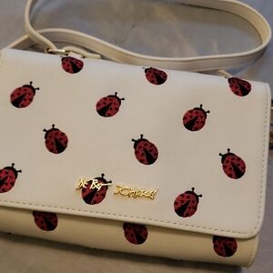 Betsey Johnson Cream Ladybug   Crossbody Bag Brand New Without Tag.  Ha M